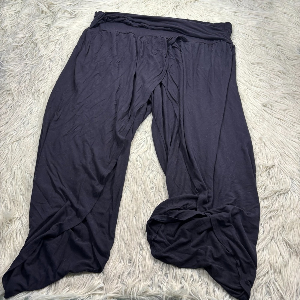 Athleta Women's 3X Black‎ Release Pant Cropped Stretch Knit Yoga Lounge Boho